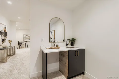 a view of a kitchen from the dining room
