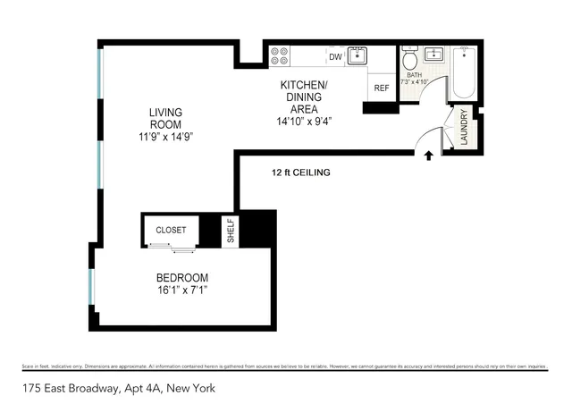 $1,175,000 | 175 East Broadway, Unit 4A | Two Bridges