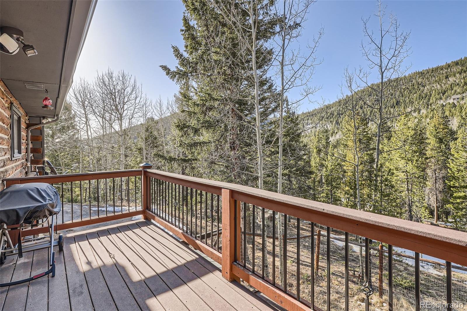 10439 Christopher Drive Conifer, CO 80433 - Photo 26 of 32 a view of balcony with wooden floor and fence