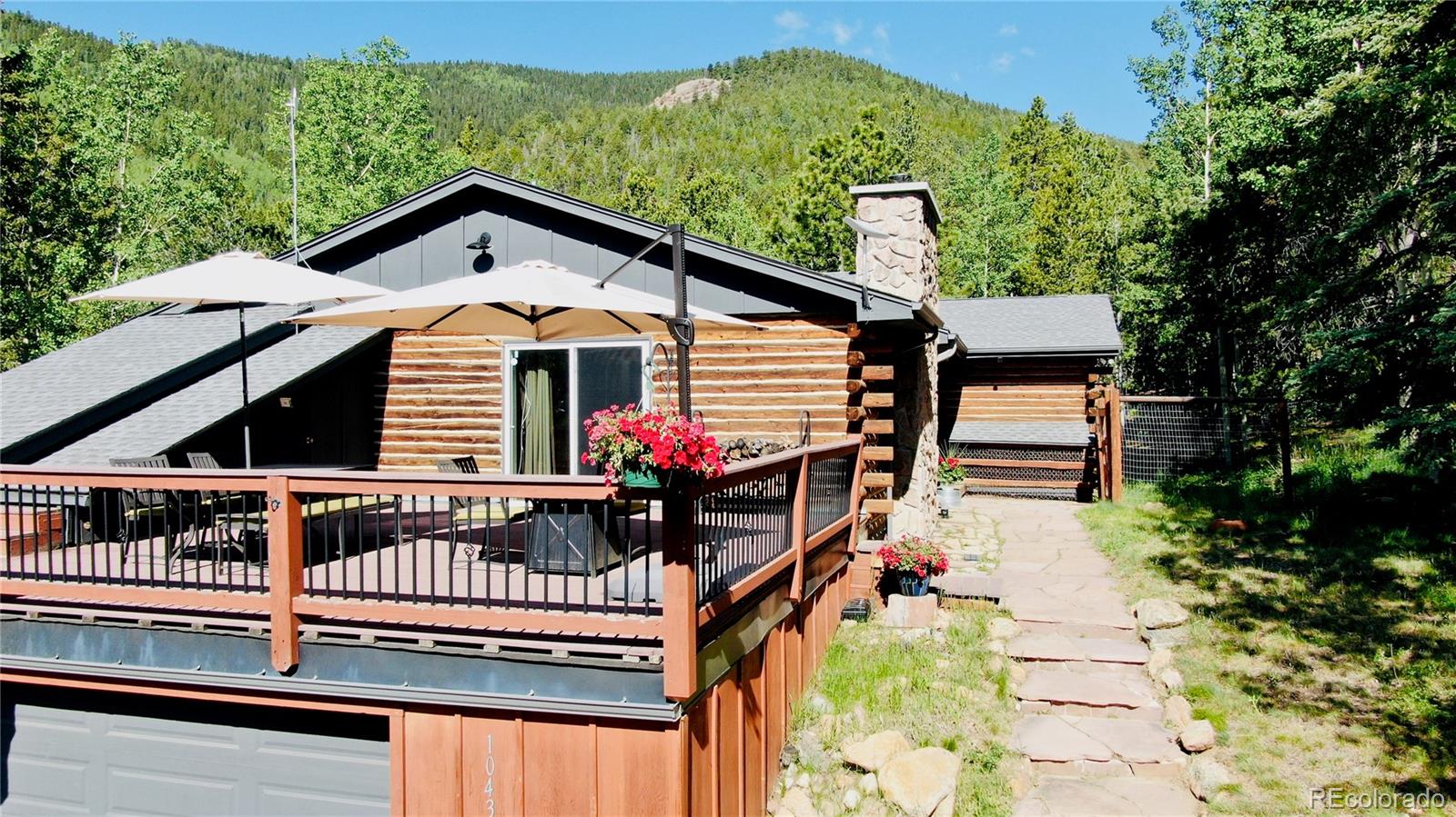 10439 Christopher Drive Conifer, CO 80433 - Photo 4 of 32 a view of a house with pool and wooden fence