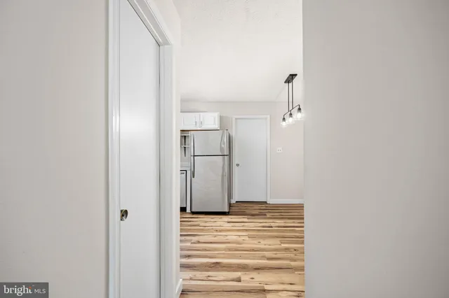 a view of room with racks on the wall