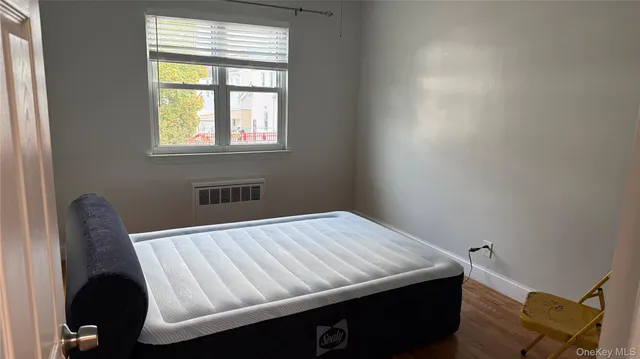 a view of a room with a window