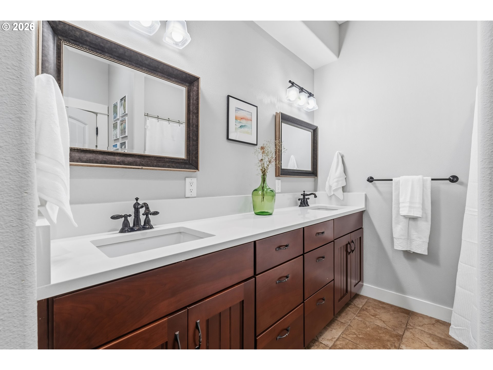 4 Westside Road Trout Lake, WA 98650 - Photo 20 of 45 a bathroom with a double vanity sink mirror and