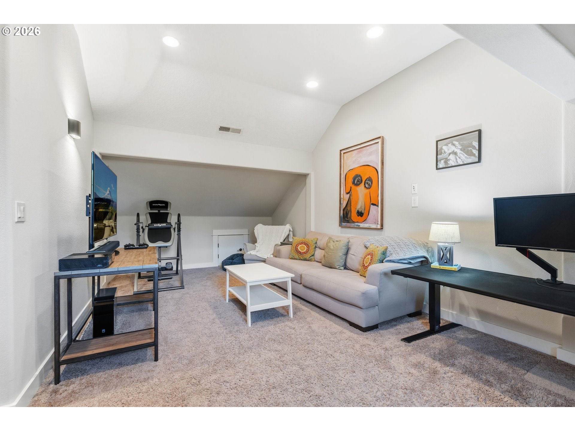 4 Westside Road Trout Lake, WA 98650 - Photo 25 of 45 a living room with furniture and a flat screen tv