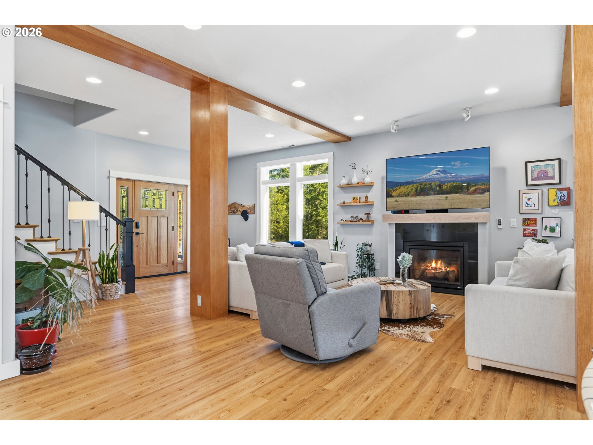 4 Westside Road Trout Lake, WA 98650 - Photo 10 of 45 a living room with furniture and a fireplace