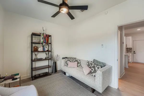 a living room with furniture