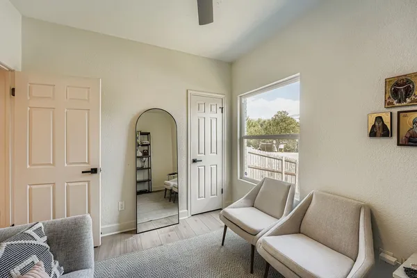 a living room with furniture