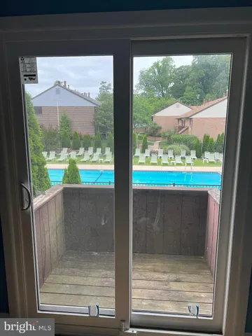 a glass window with a outdoor space