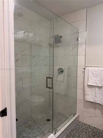 a bathroom with a shower