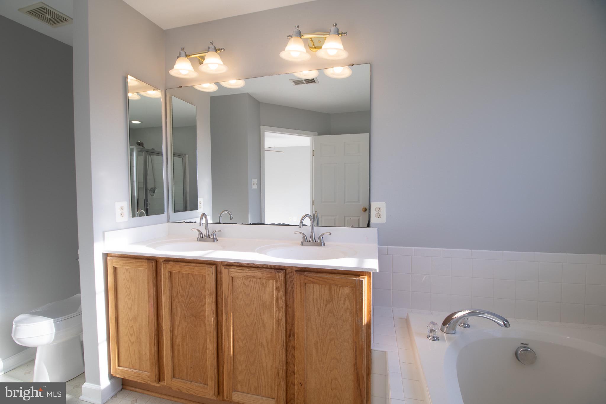 98 Lullwater Way Falling Waters, WV 25419 - Photo 27 of 43 a bathroom with a double vanity sink and a mirror