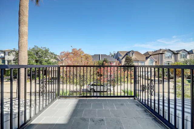 a view of a city from a balcony