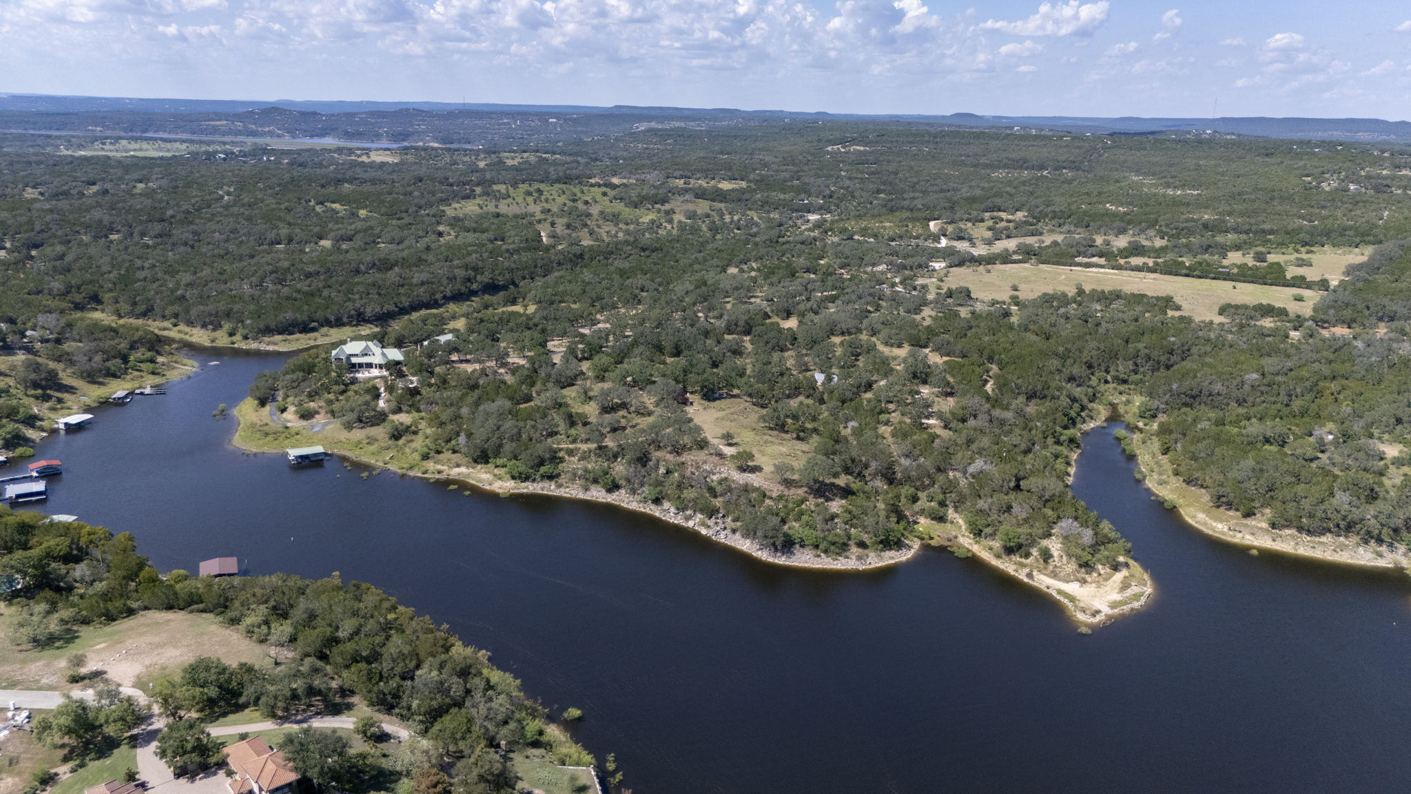Tbd Singleton Road Marble Falls, TX 78654 - Photo 10 of 40 Bird's eye view of the Lake Travis property and surrounding area