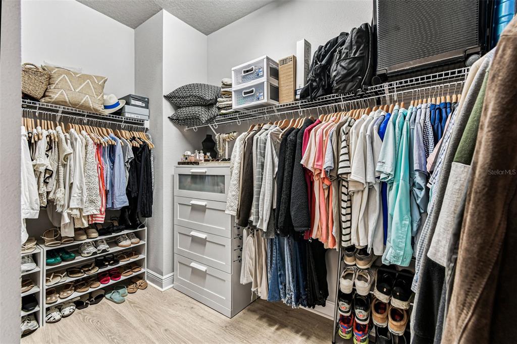28748 Rambutan Drive Wesley Chapel, FL 33543 - Photo 22 of 37 a view of walk in closet with clothes and shoes