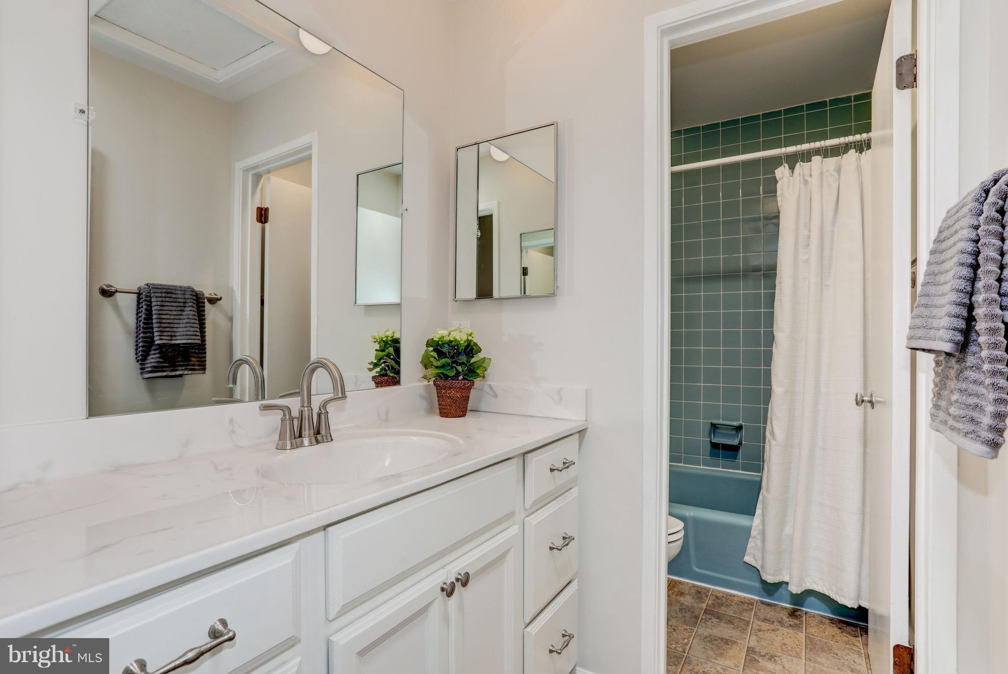 11762 Indian Ridge Road Reston, VA 20191 - Photo 15 of 30 a bathroom with a sink a vanity and a mirror