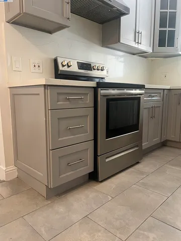 a stove top oven sitting inside of a kitchen