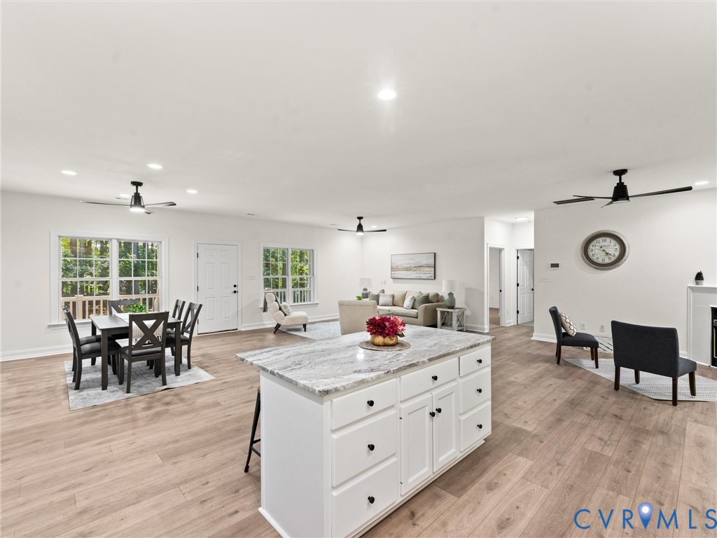 12 Henderson Road New Canton, VA 23123 - Photo 20 of 49 Kitchen island featuring a light-toned countertop