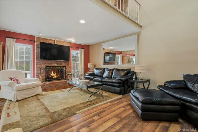 a living room with furniture and a couch