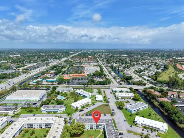 an aerial view of a city
