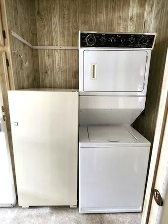 a view of washer and dryer with in the kitchen