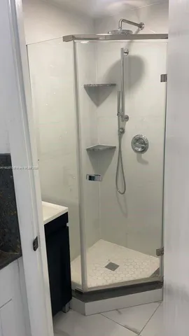 a bathroom with a shower