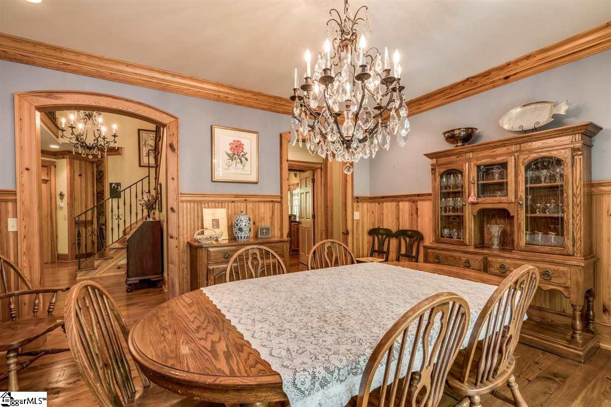 185 Hemlock Cove Road Sunset, SC 29685 - Photo 11 of 36 Dining room with enough custom details you don't even need flowers on the table to dress up the space