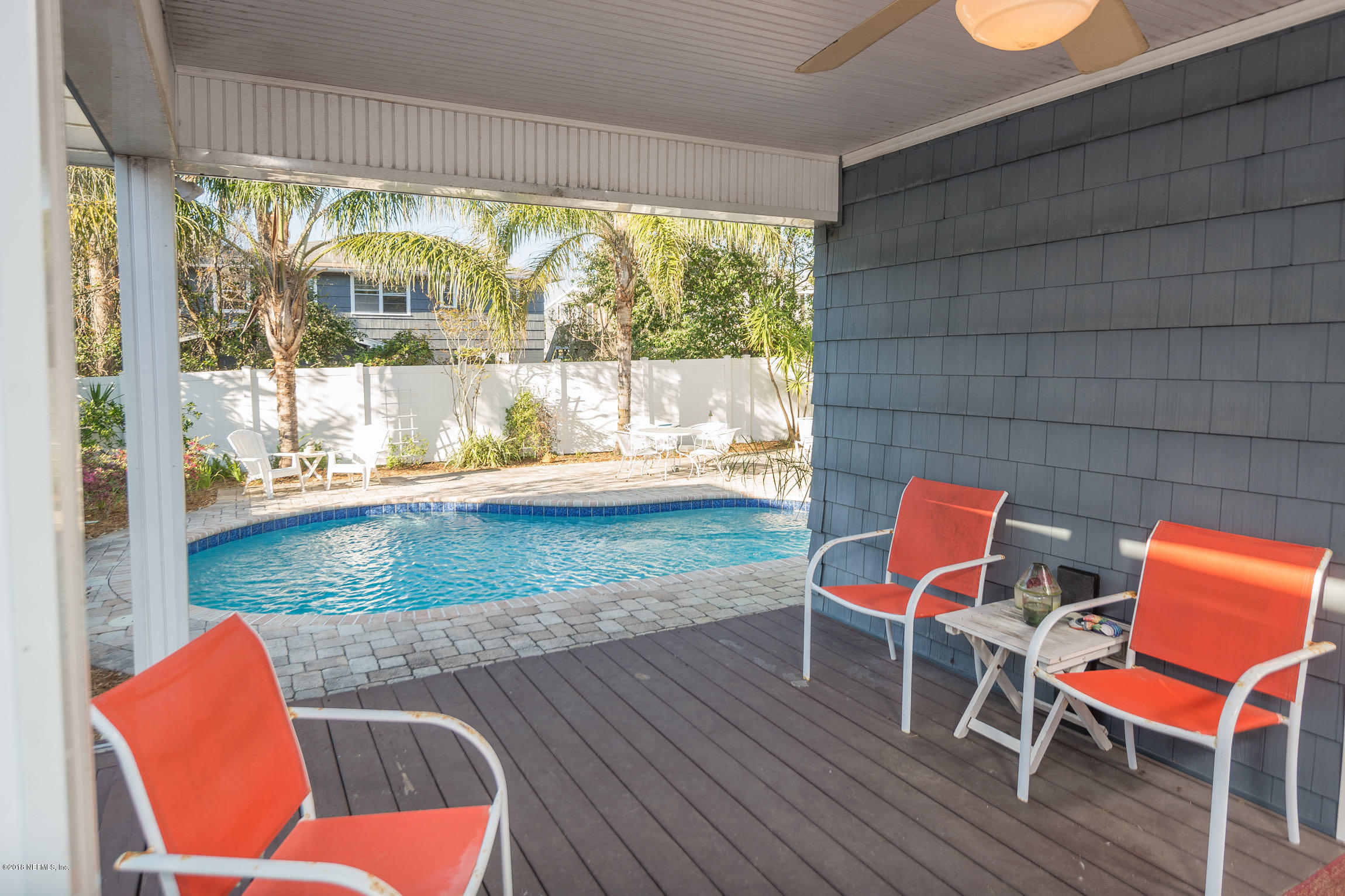 214 Hopkins Street Neptune Beach, FL 32266 - Photo 41 of 58 Covered Patio and Pool