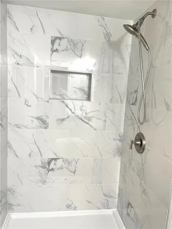 a bathroom with shower