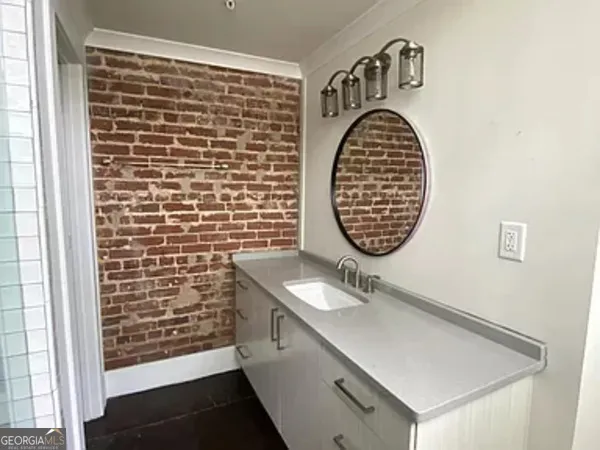 a view of a sink in a bathroom