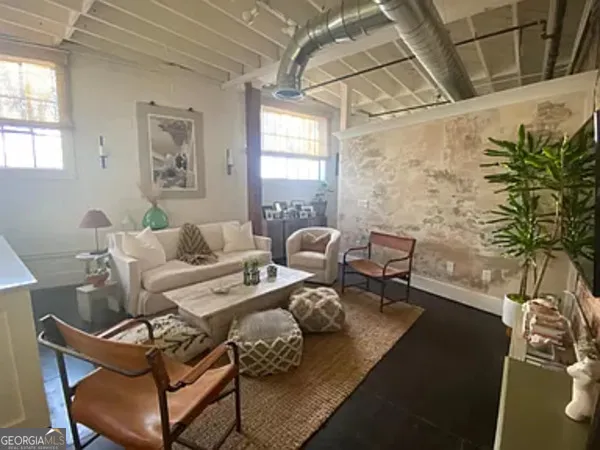 a living room with furniture