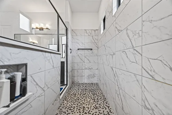 a bathroom with a shower