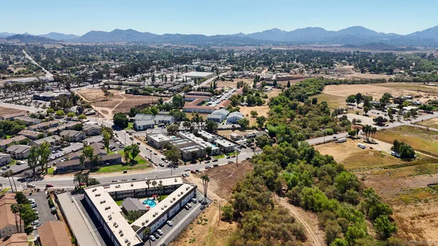 an aerial view of residential house with parking space