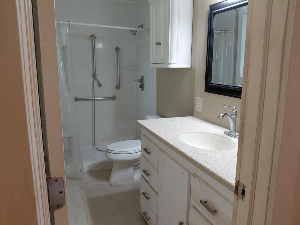 1231 County Road 201A Angleton, TX 77515 - Photo 8 of 26 a bathroom with a sink a toilet and shower