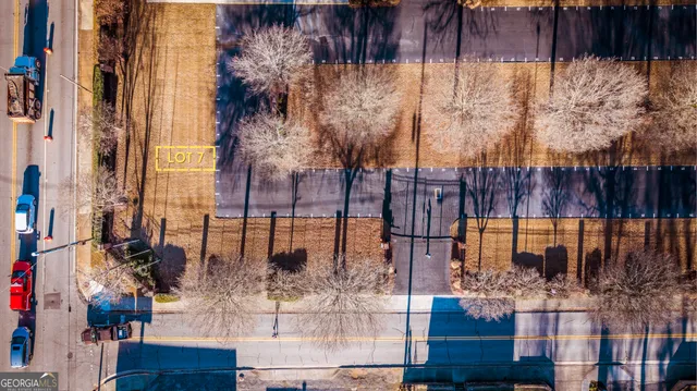 a view of a street with that is parked