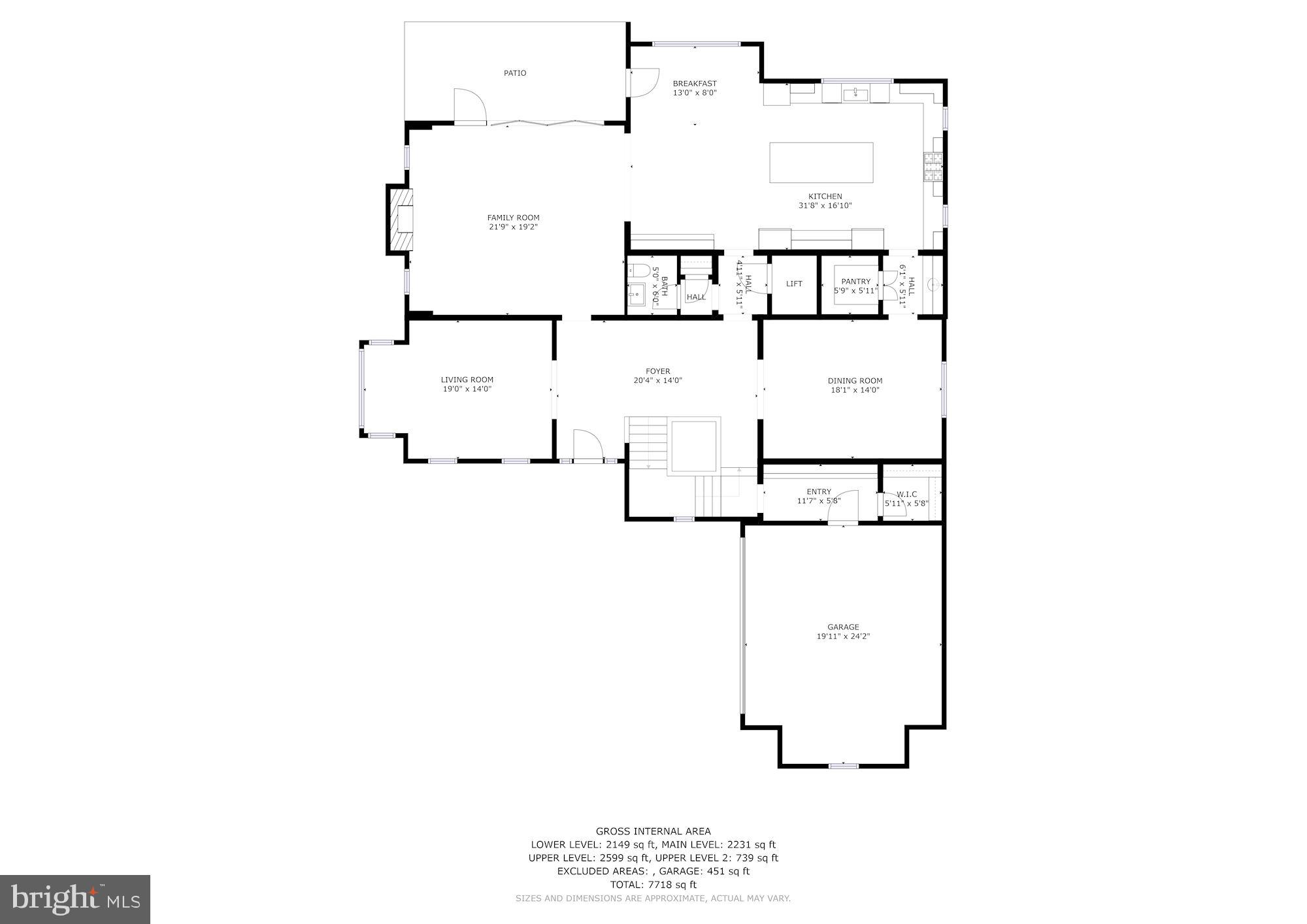 4432 Chestnut Lane Washington, DC 20007 - Photo 33 of 36 Main Level Floorplan