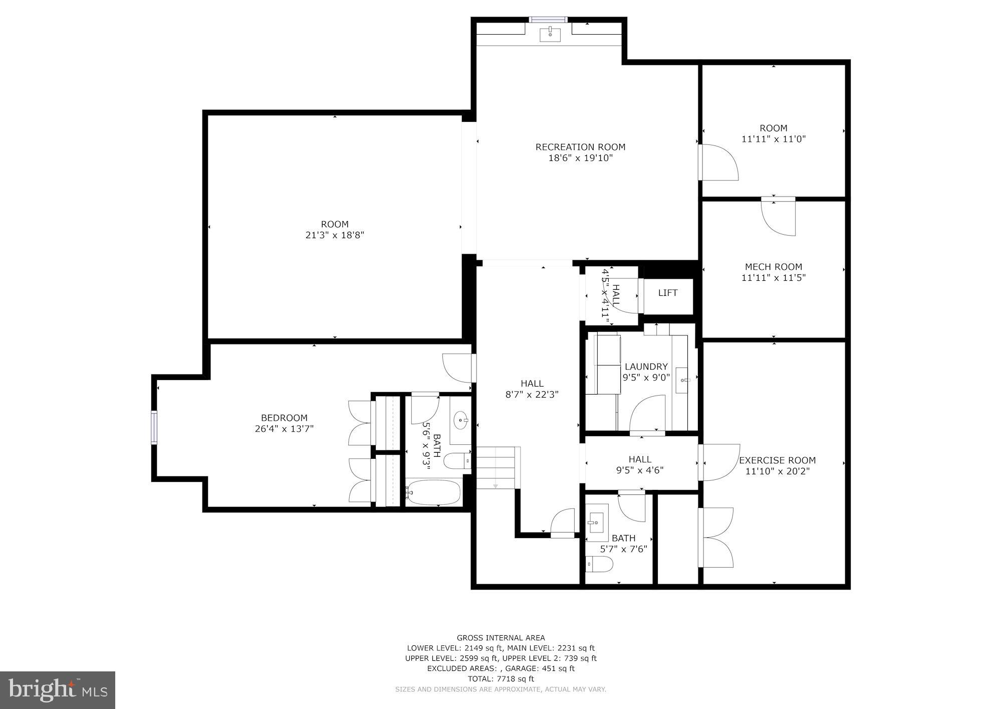 4432 Chestnut Lane Washington, DC 20007 - Photo 36 of 36 Lower Level Floorplan