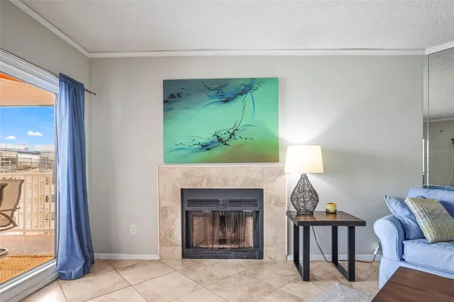 a view of a balcony dining room