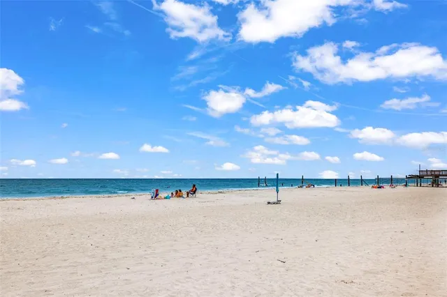 a view of beach and city