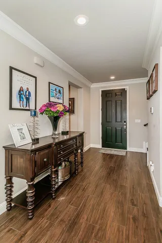 a view of livingroom with furniture and wooden floor
