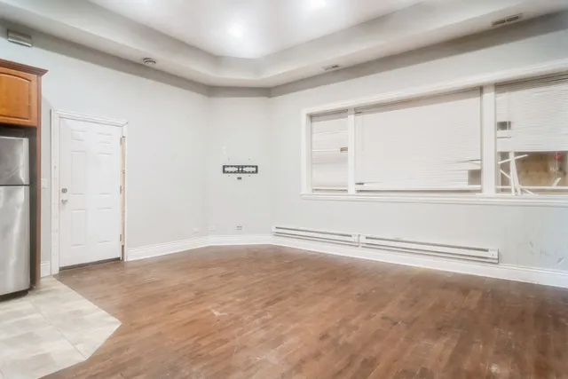 an empty room with a window