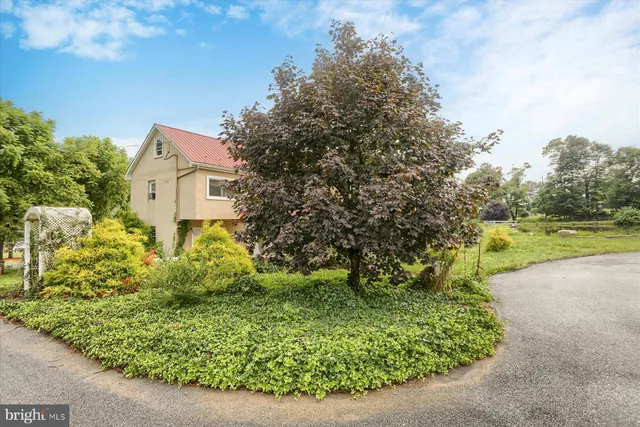 a view of a house with yard and tree s
