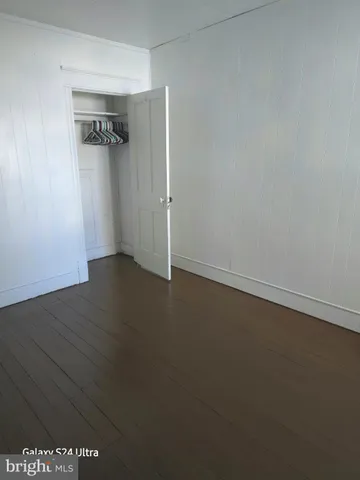 an empty room with a door