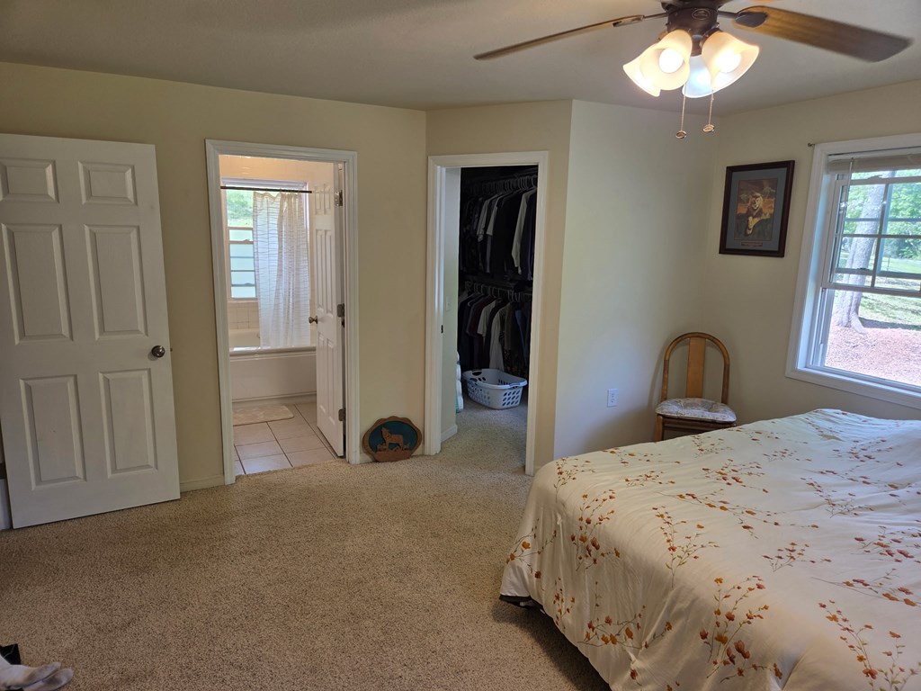 208 Ledford Chapel Road Hayesville, NC 28904 - Photo 5 of 35 a bedroom with a bed and a chandelier