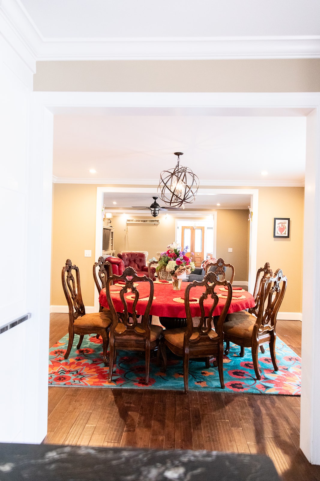 857 Hicks Cut Road Pulaski, TN 38478 - Photo 69 of 80 a view of a dining room with furniture and chandelier