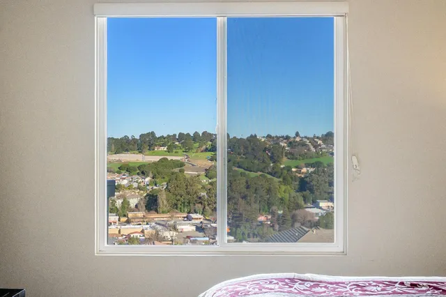 a view of a balcony with an outdoor space