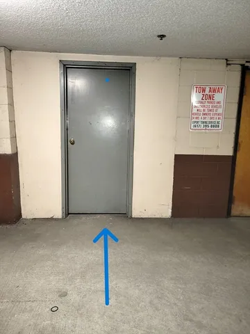 a view of a backyard with a door