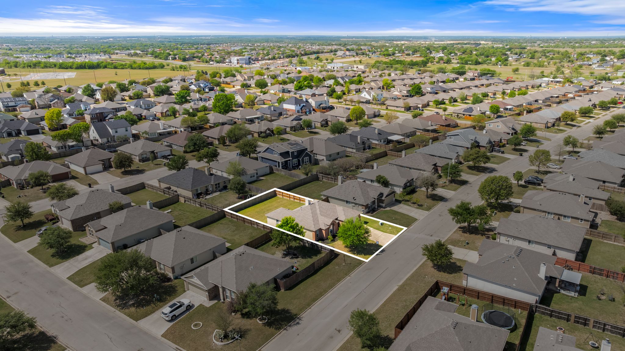 7719 Fieldstone Drive Temple, TX 76502 - Photo 33 of 37 Aerial view of residential area with property parcel outlined