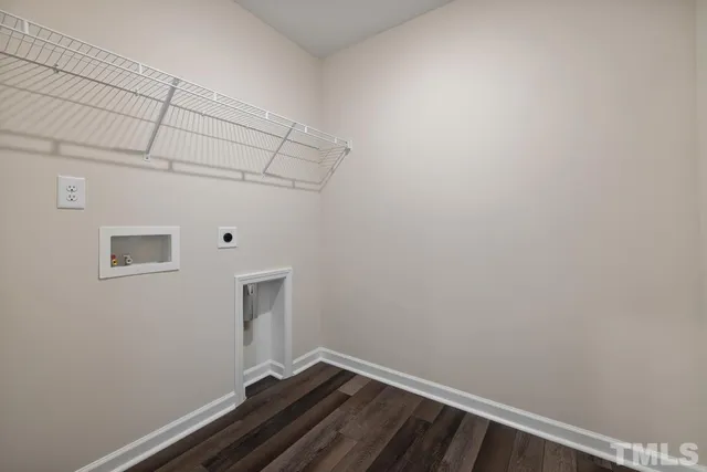 a view of small space with wooden floor