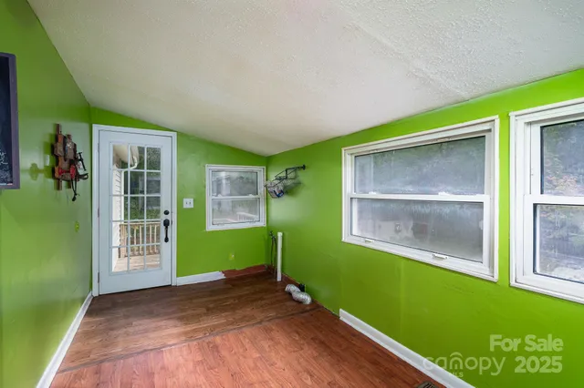 a view interior of the house with a swimming pool