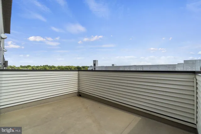 a view of a balcony with couch