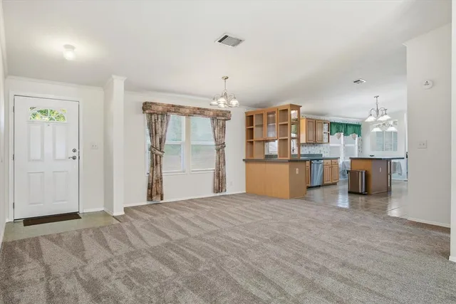 an empty room with a window